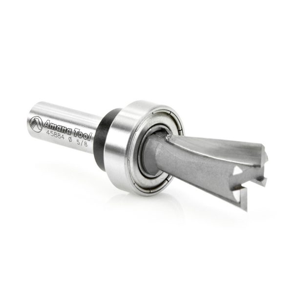 Amana 45884 Carbide Tipped Keller Dovetail 7 Deg x 5/8 Dia x 1 Inch x 3/8 Shank with Upper BB