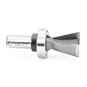 Amana 45890 Carbide Tipped Keller Dovetail 14 Deg x 1 Inch Dia x 1 Inch x 1/2 Shank with Upper BB