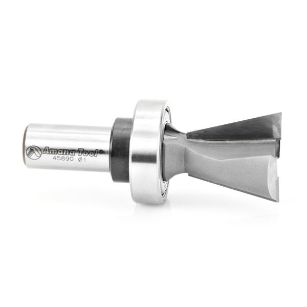 Amana 45890 Carbide Tipped Keller Dovetail 14 Deg x 1 Inch Dia x 1 Inch x 1/2 Shank with Upper BB