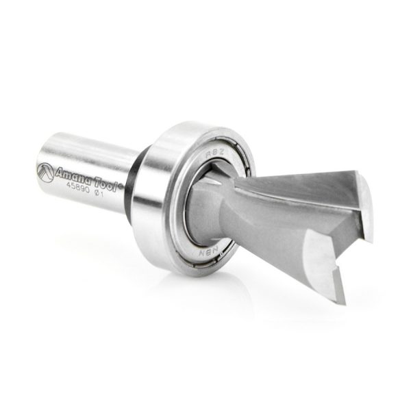 Amana 45890 Carbide Tipped Keller Dovetail 14 Deg x 1 Inch Dia x 1 Inch x 1/2 Shank with Upper BB