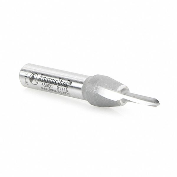 Amana 45900 Solid Carbide (Brazed To Steel Shank) Core Box 1/16 Radius x 1/8 Dia x 3/8 x 1/4 Inch Shank