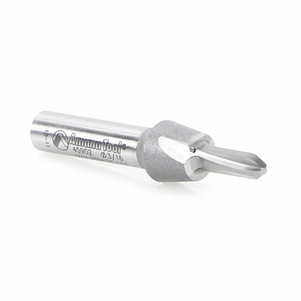 Amana 45902 Solid Carbide (Brazed To Steel Shank) Core Box 3/32 Radius x 3/16 Dia x 1/2 x 1/4 Inch Shank