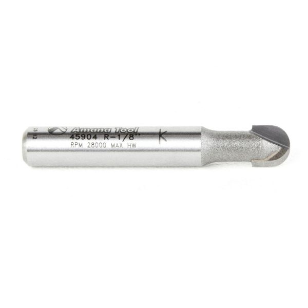 Amana 45904 Carbide Tipped Core Box 1/8 Radius x 1/4 Dia x 1/4 x 1/4 Inch Shank