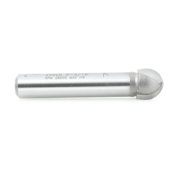 Amana 45906 Carbide Tipped Core Box 3/16 Radius x 3/8 Dia x 1/4 x 1/4 Inch Shank