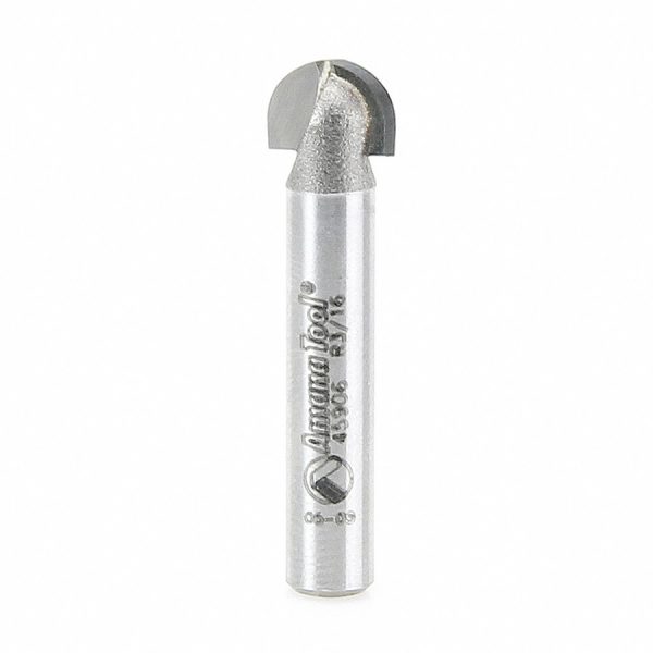 Amana 45906 Carbide Tipped Core Box 3/16 Radius x 3/8 Dia x 1/4 x 1/4 Inch Shank