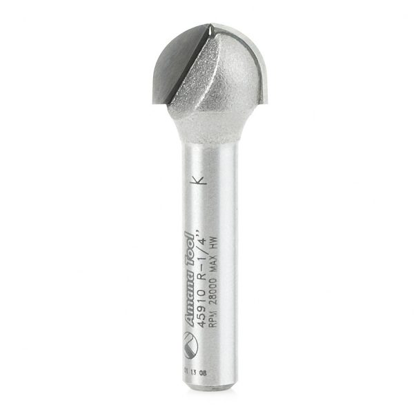 Amana 45910 Carbide Tipped Core Box 1/4 Radius x 1/2 Dia x 3/8 x 1/4 Inch Shank