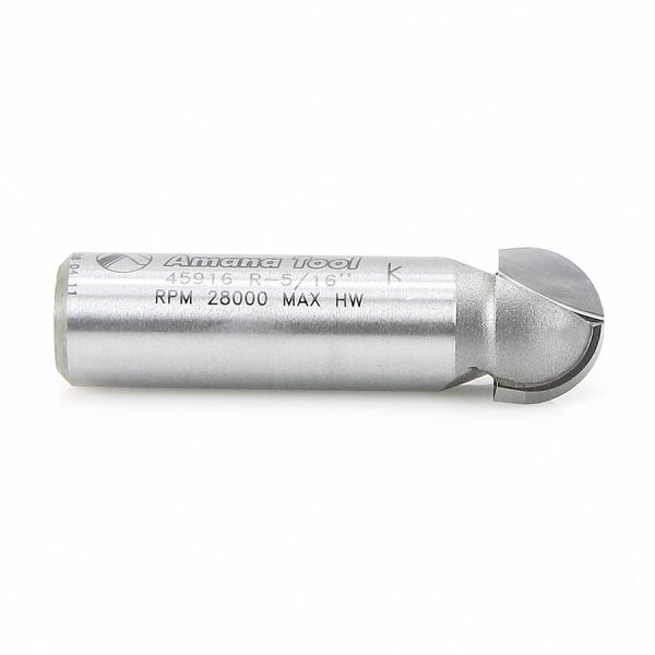 Amana 45916 Carbide Tipped Core Box 5/16 Radius x 5/8 Dia x 7/16 x 1/2 Inch Shank