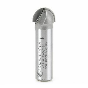 Amana 45916 Carbide Tipped Core Box 5/16 Radius x 5/8 Dia x 7/16 x 1/2 Inch Shank