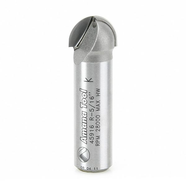 Amana 45916 Carbide Tipped Core Box 5/16 Radius x 5/8 Dia x 7/16 x 1/2 Inch Shank