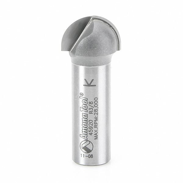 Amana 45920 Carbide Tipped Core Box 3/8 Radius x 3/4 Dia x 7/16 x 1/2 Inch Shank