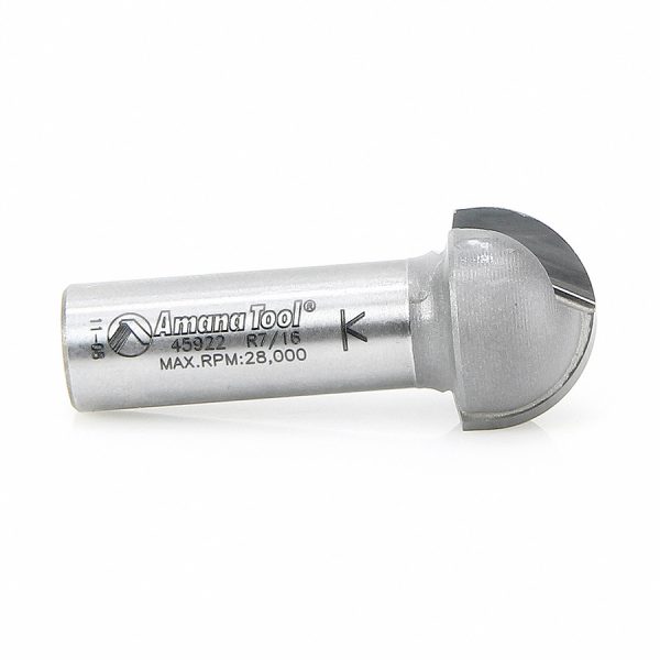Amana 45922 Carbide Tipped Core Box 7/16 Radius x 7/8 Dia x 1/2 x 1/2 Inch Shank