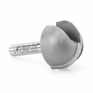 Amana 45924 Carbide Tipped Core Box 1/2 Radius x 1 Inch Dia x 5/8 x 1/4 Shank