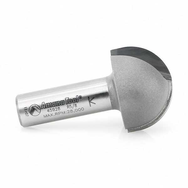 Amana 45928 Carbide Tipped Core Box 5/8 Radius x 1-1/4 Dia x 3/4 x 1/2 Inch Shank