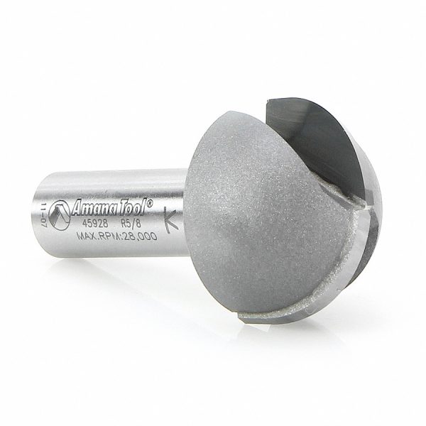 Amana 45928 Carbide Tipped Core Box 5/8 Radius x 1-1/4 Dia x 3/4 x 1/2 Inch Shank