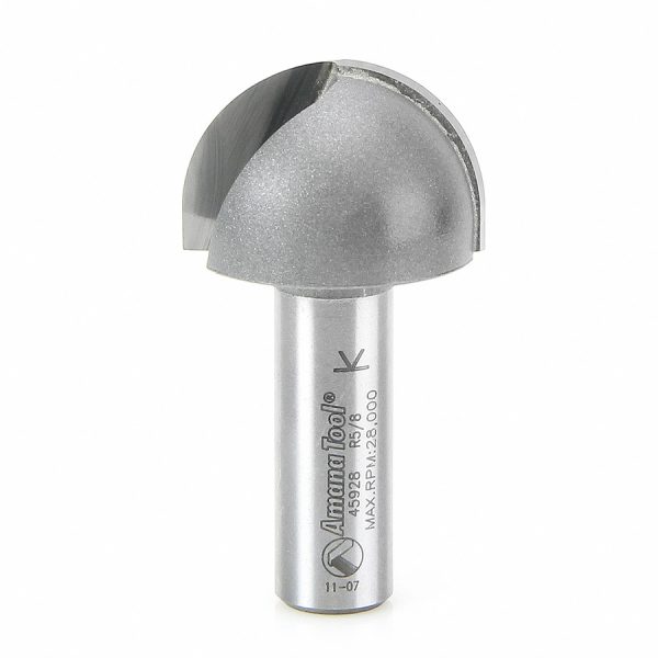 Amana 45928 Carbide Tipped Core Box 5/8 Radius x 1-1/4 Dia x 3/4 x 1/2 Inch Shank