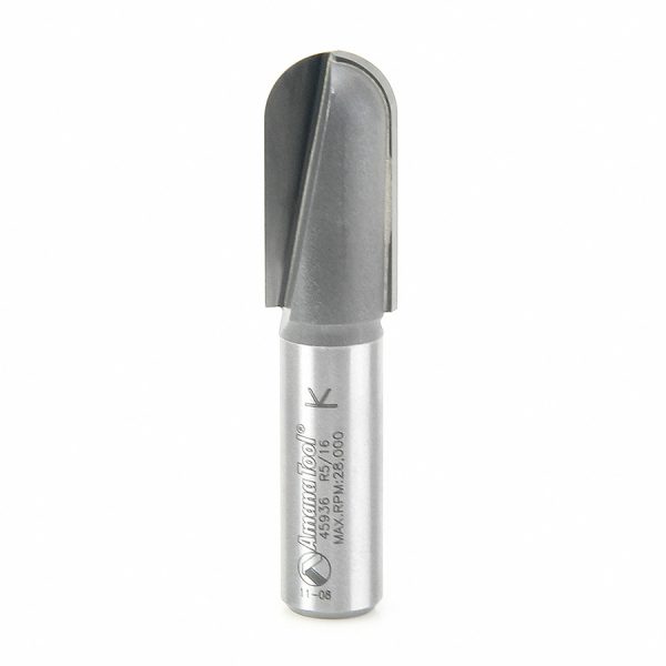 Amana 45936 Carbide Tipped Core Box 5/16 Radius x 5/8 Dia x 1-1/4 x 1/2 Inch Shank Extra Deep