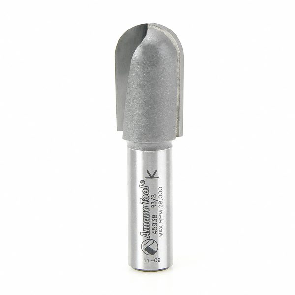 Amana 45938 Carbide Tipped Core Box 3/8 Radius x 3/4 Dia x 1-1/4 x 1/2 Inch Shank Extra Deep
