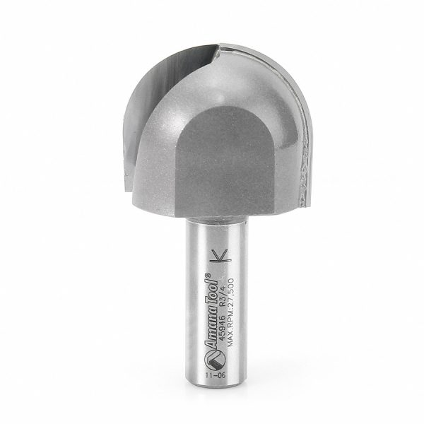 Amana 45946 Carbide Tipped Core Box 3/4 Radius x 1-1/2 Dia x 1-1/4 x 1/2 Inch Shank Extra Deep
