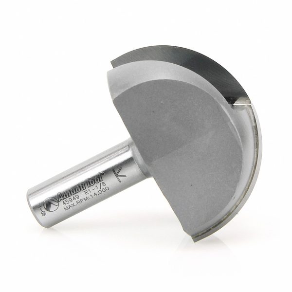 Amana 45949 Carbide Tipped Core Box 1-1/8 Radius x 2-1/4 Dia x 1-1/4 x 1/2 Inch Shank Extra Deep