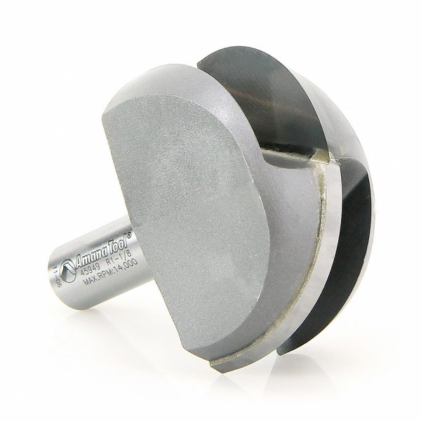 Amana 45949 Carbide Tipped Core Box 1-1/8 Radius x 2-1/4 Dia x 1-1/4 x 1/2 Inch Shank Extra Deep