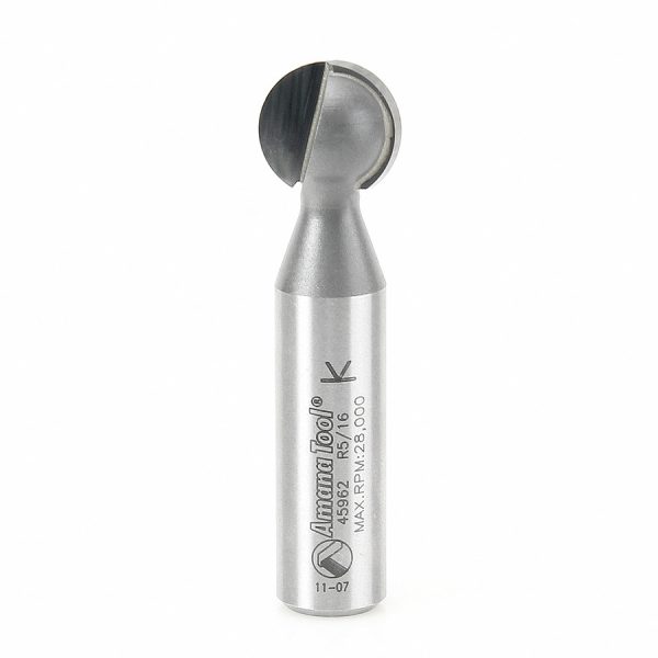 Amana 45962 Carbide Tipped Ball End 5/16 Radius x 9/16 Dia x 1/2 x 1/2 Inch Shank