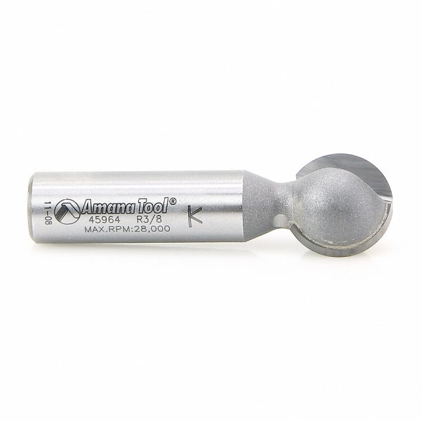 Amana 45964 Carbide Tipped Ball End 3/8 Radius x 11/16 Dia x 1/2 x 1/2 Inch Shank
