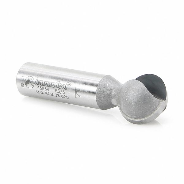 Amana 45964 Carbide Tipped Ball End 3/8 Radius x 11/16 Dia x 1/2 x 1/2 Inch Shank