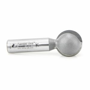 Amana 45968 Carbide Tipped Ball End 1/2 Radius x 1 Inch Dia x 1/2 x 1/2 Inch Shank