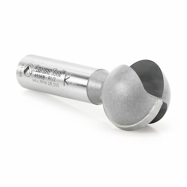 Amana 45968 Carbide Tipped Ball End 1/2 Radius x 1 Inch Dia x 1/2 x 1/2 Inch Shank