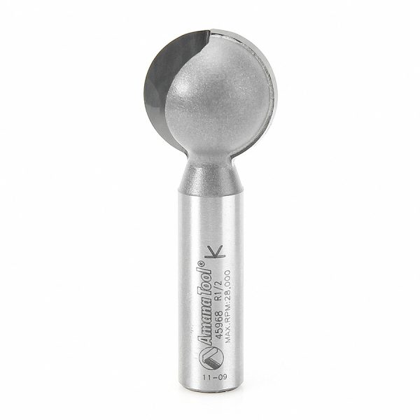 Amana 45968 Carbide Tipped Ball End 1/2 Radius x 1 Inch Dia x 1/2 x 1/2 Inch Shank
