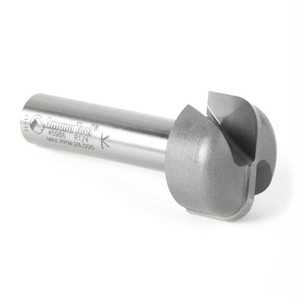 Amana 45986 Carbide Tipped Bowl & Tray 1/4 Radius x 1-1/8 Dia x 5/8 x 1/2 Inch Shank