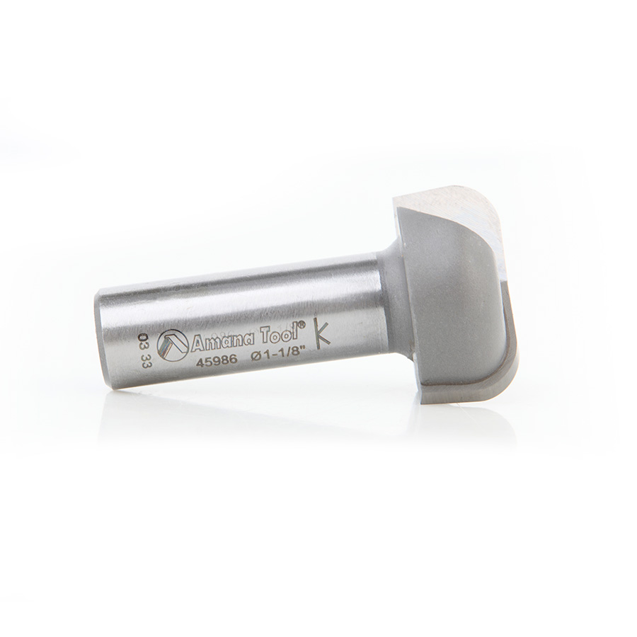 Amana 45986-S Carbide Tipped Bowl & Tray 1/4 Radius x 1-1/8 Dia x 1/2 x 1/2 Inch Shank