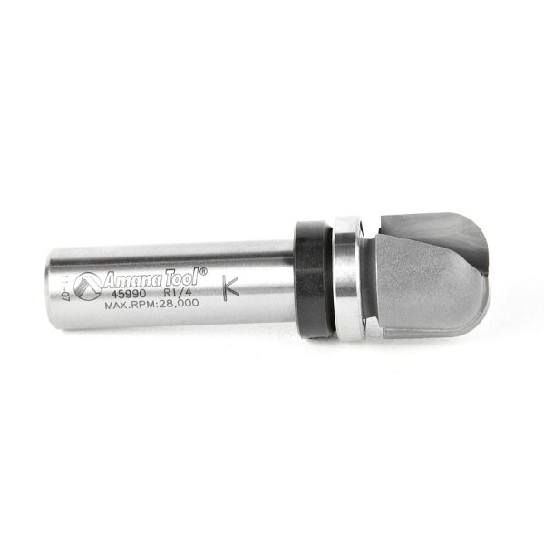 Amana 45990 Carbide Tipped Bowl & Tray 1/4 Radius x 3/4 Dia x 5/8 x 1/2 Inch Shank with Upper BB