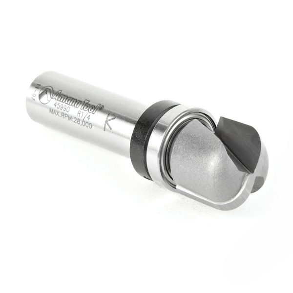 Amana 45990 Carbide Tipped Bowl & Tray 1/4 Radius x 3/4 Dia x 5/8 x 1/2 Inch Shank with Upper BB