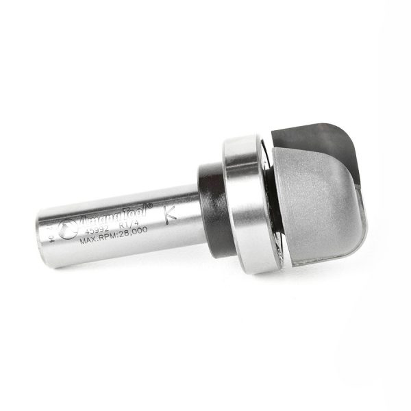 Amana 45992 Carbide Tipped Bowl & Tray 1/4 Radius x 1-1/8 Dia x 5/8 x 1/2 Inch Shank with Upper BB