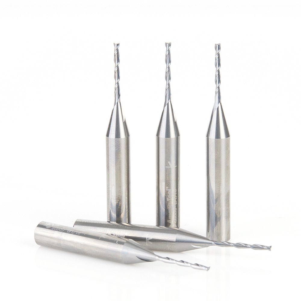 Amana 46009-5 5-Pack Solid Carbide Spiral Plunge 1/16 Dia x 1/2 x 1/4 Shank x 2 Inch Long Up-Cut