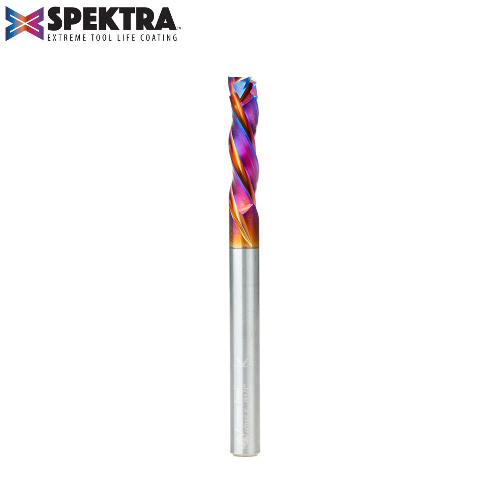 Amana 46016-K CNC Solid Carbide Spektra, Extreme Tool Life Coated Mortise Compression Spiral 1/4 Dia x 1 Inch x 1/4 Shank