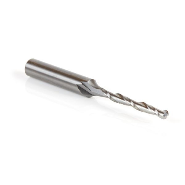 Amana 46030 Solid Carbide CNC Foam Cutting Up-Cut Ball End Spiral 1/8 Dia x 1-1/8 x 1/4 Shank x 2-1/2 Inch Long Router Bit