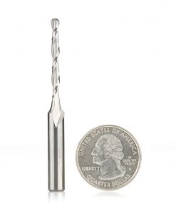 Amana 46030 Solid Carbide CNC Foam Cutting Up-Cut Ball End Spiral 1/8 Dia x 1-1/8 x 1/4 Shank x 2-1/2 Inch Long Router Bit