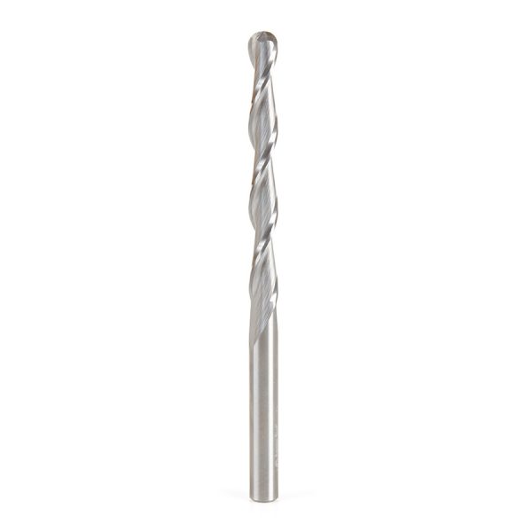 Amana 46032 Solid Carbide CNC Foam Cutting Up-Cut Ball End Spiral 1/4 Dia x 2-1/4 x 1/4 Shank x 4 Inch Long Router Bit