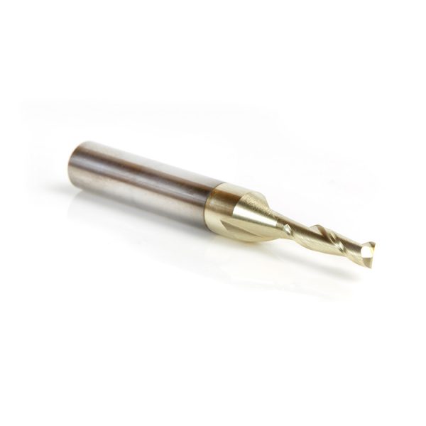 Amana 46040 Solid Carbide Up-Cut Spiral 1/8 Dia x 1/2 x 1/4 Shank x 2 Inch Long Composite, Fiberglass & Phenolic Cutting ZrN Coated Router Bit