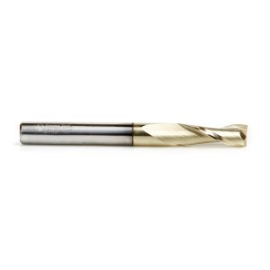 Amana 46043 Solid Carbide Up-Cut Spiral 1/4 Dia x 3/4 x 1/4 Shank x 2-1/2 Inch Long Composite, Fiberglass & Phenolic Cutting ZrN Coated Router Bit