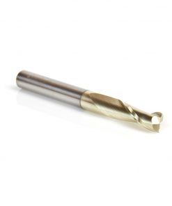 Amana 46043 Solid Carbide Up-Cut Spiral 1/4 Dia x 3/4 x 1/4 Shank x 2-1/2 Inch Long Composite, Fiberglass & Phenolic Cutting ZrN Coated Router Bit