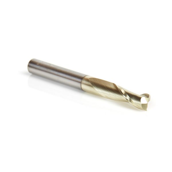 Amana 46043 Solid Carbide Up-Cut Spiral 1/4 Dia x 3/4 x 1/4 Shank x 2-1/2 Inch Long Composite, Fiberglass & Phenolic Cutting ZrN Coated Router Bit