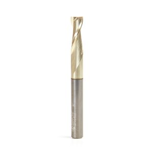 Amana 46043 Solid Carbide Up-Cut Spiral 1/4 Dia x 3/4 x 1/4 Shank x 2-1/2 Inch Long Composite, Fiberglass & Phenolic Cutting ZrN Coated Router Bit