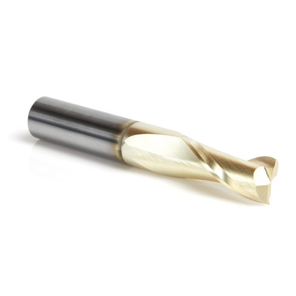 Amana 46045 Solid Carbide Up-Cut Spiral 3/8 Dia x 7/8 x 3/8 Shank x 2-1/2 Inch Long Composite, Fiberglass & Phenolic Cutting ZrN Coated Router Bit
