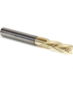 Amana 46097 Solid Carbide Spiral 1/4 Dia x 3/4 x 1/4 Shank x 2-1/2 Inch Long Composite, Fiberglass & Phenolic Cutting ZrN Coated Down-Cut Router Bit