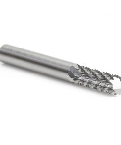 Amana 46098 Solid Carbide Medium Burr with 135 Degree Drill Point Fiberglass and Composite Cutting 1/4 Dia x 3/4 x 1/4 Shank Router Bit