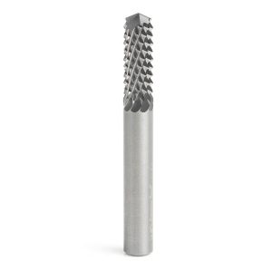 Amana 46098 Solid Carbide Medium Burr with 135 Degree Drill Point Fiberglass and Composite Cutting 1/4 Dia x 3/4 x 1/4 Shank Router Bit