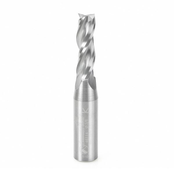Amana 46114 Solid Carbide Spiral Plunge 3/8 Dia x 1-1/4 x 3/8 Inch Shank Up-Cut, 3-Flute